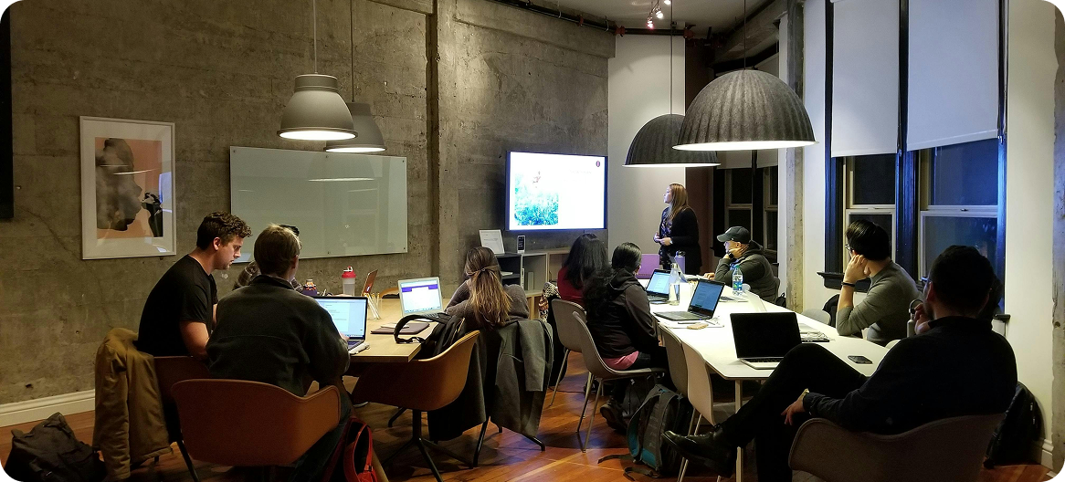 Team collaboration in studio